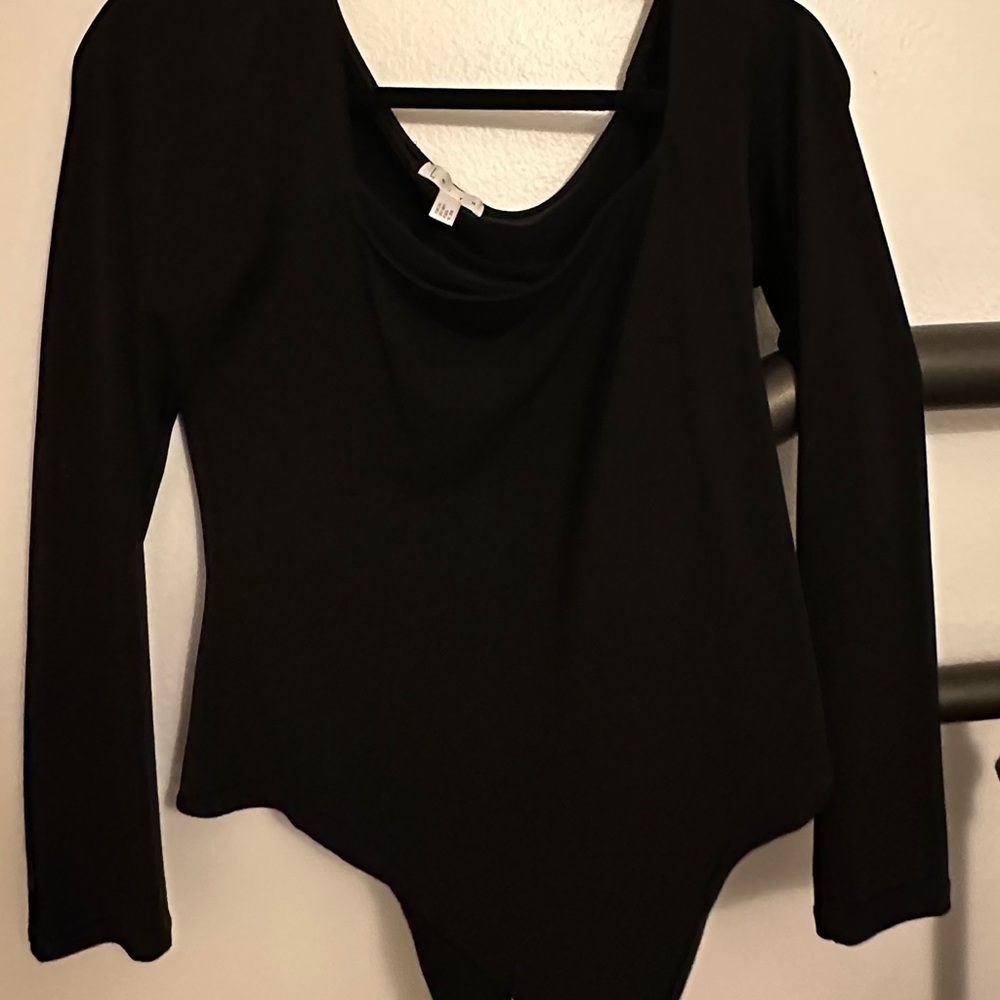 Leith Black Long Sleeve Bodysuit